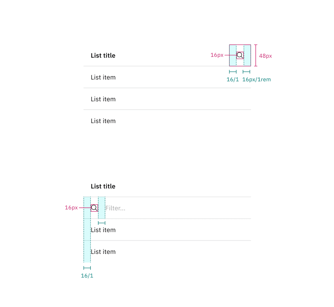 Structure and spacing measurements for search and filtering.