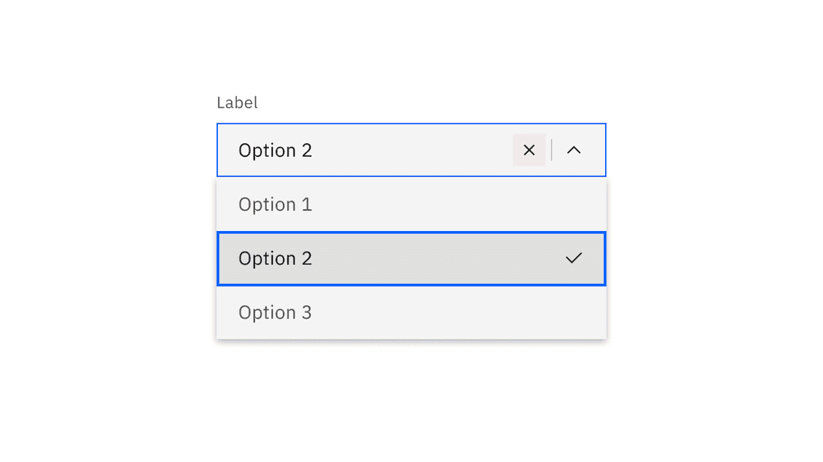 Combo box and filterable dropdown clear click target.